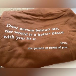 Brown hoodie never worn fits closer to a large.